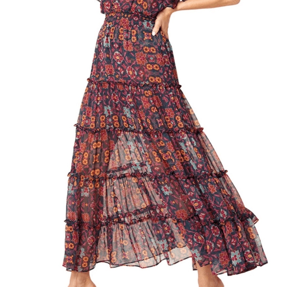 Misa Los Angeles Ananada Floral Ruffle Maxi Skirt | Size XS NWT